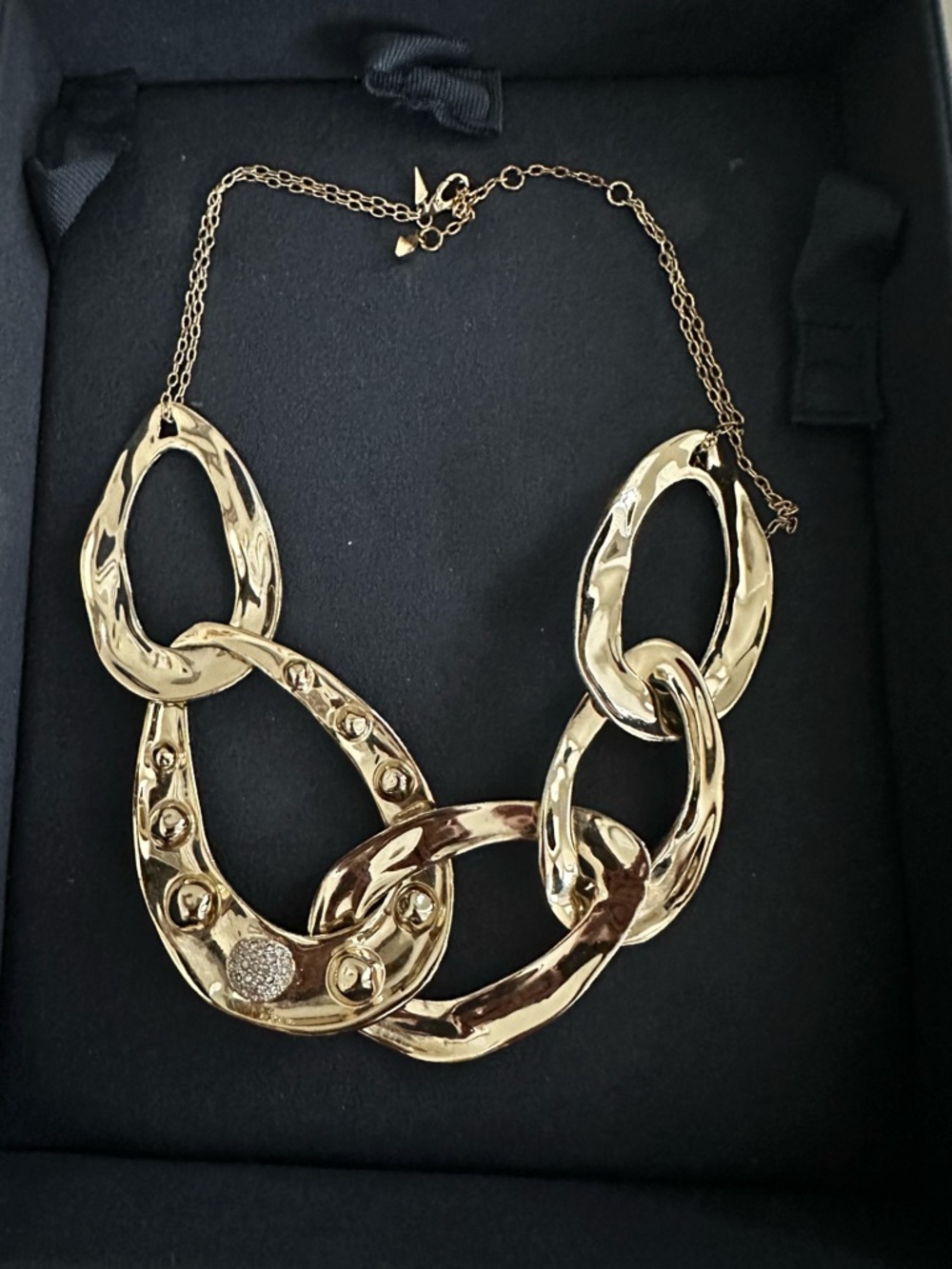 ALEXIS BITTAR Molten Dot Large Link Gold Plated Necklace